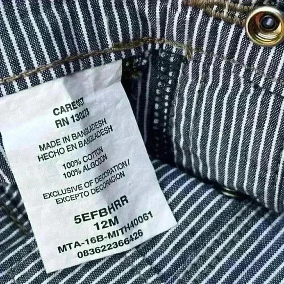 Baby Wrangler blue/white stripe shorts  12 months - Picture 3 of 4